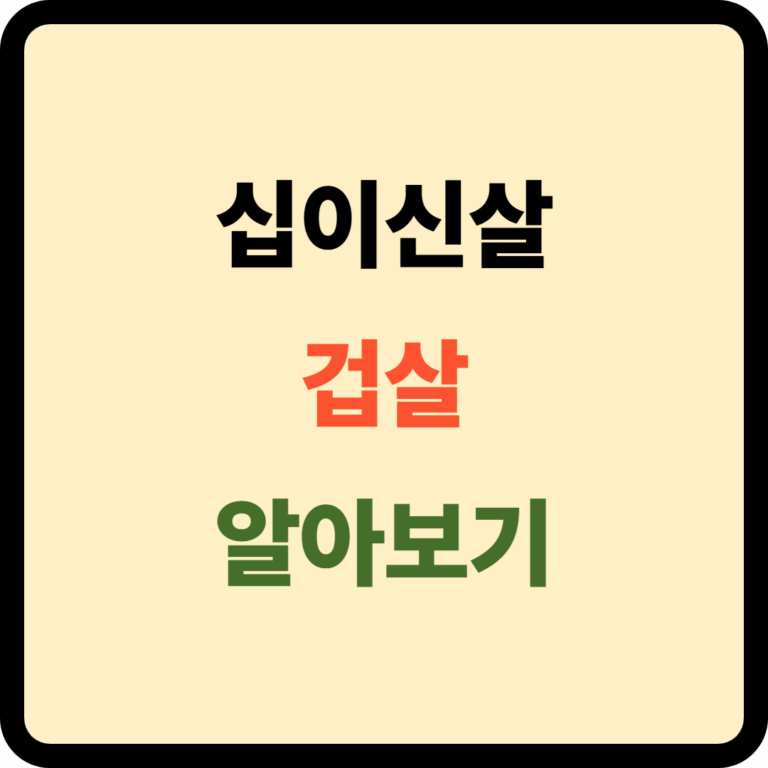 십이신살 겁살
