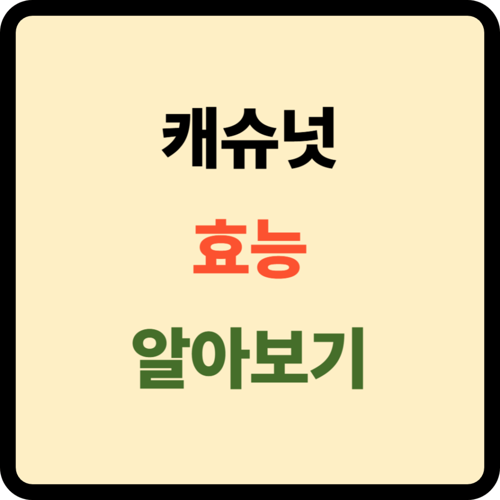 캐슈넛 효능