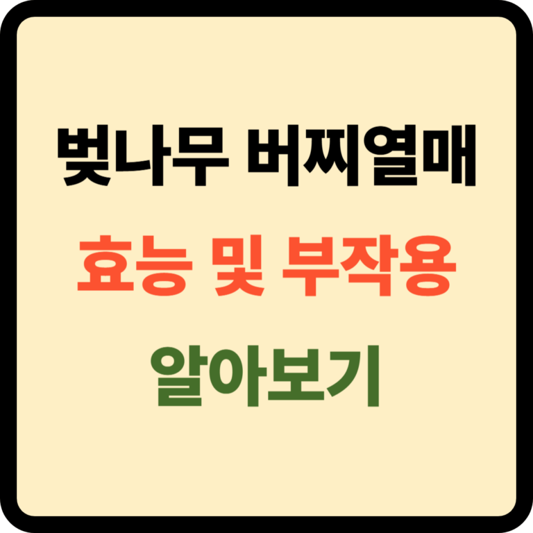 버찌열매 효능 및 부작용