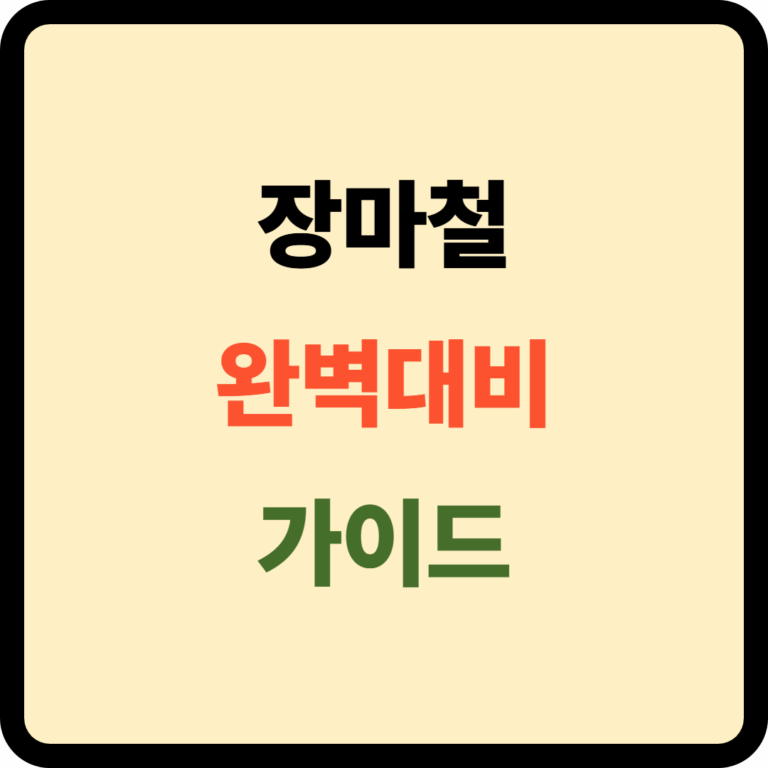 장마철 완벽 대비 가이드