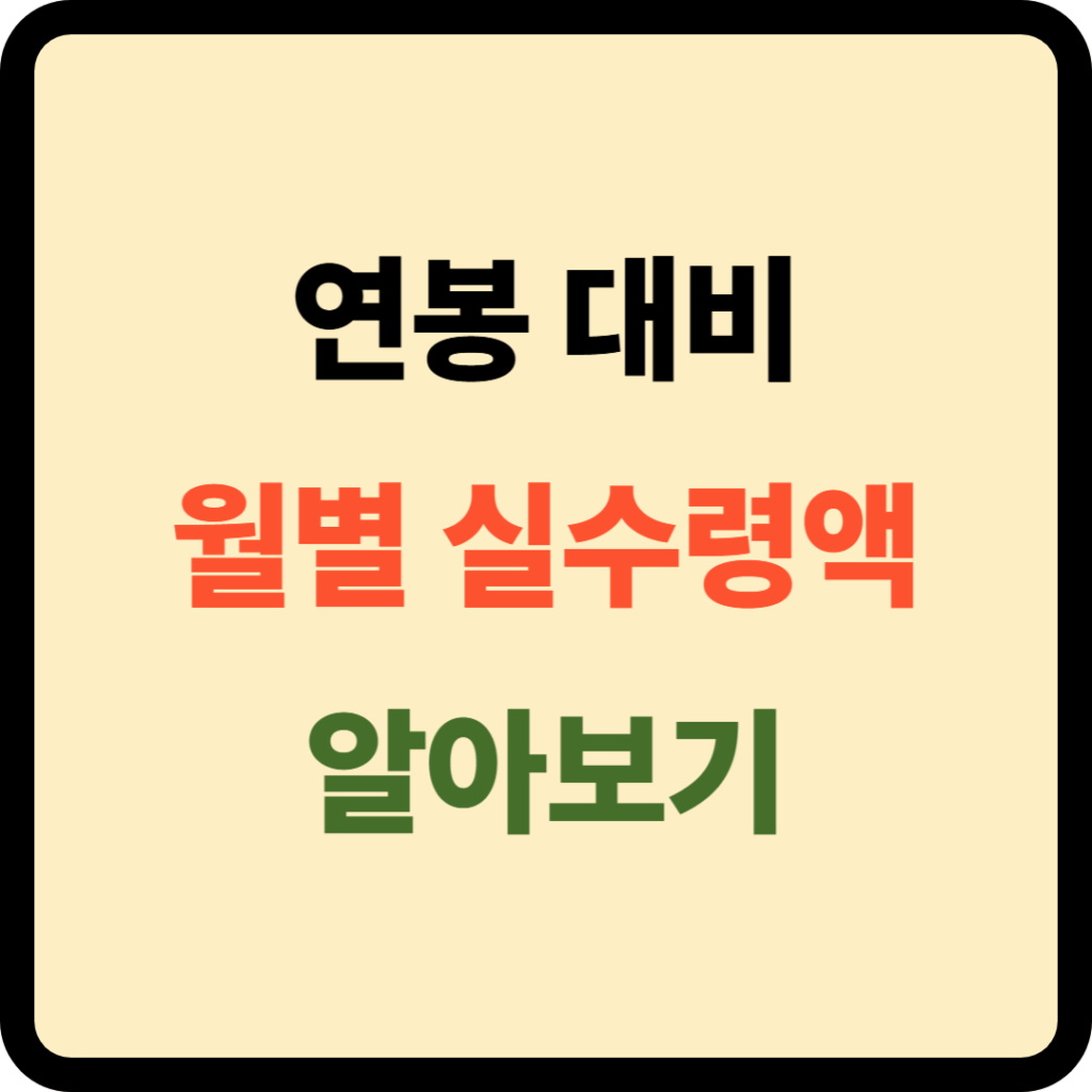월별 실수령액