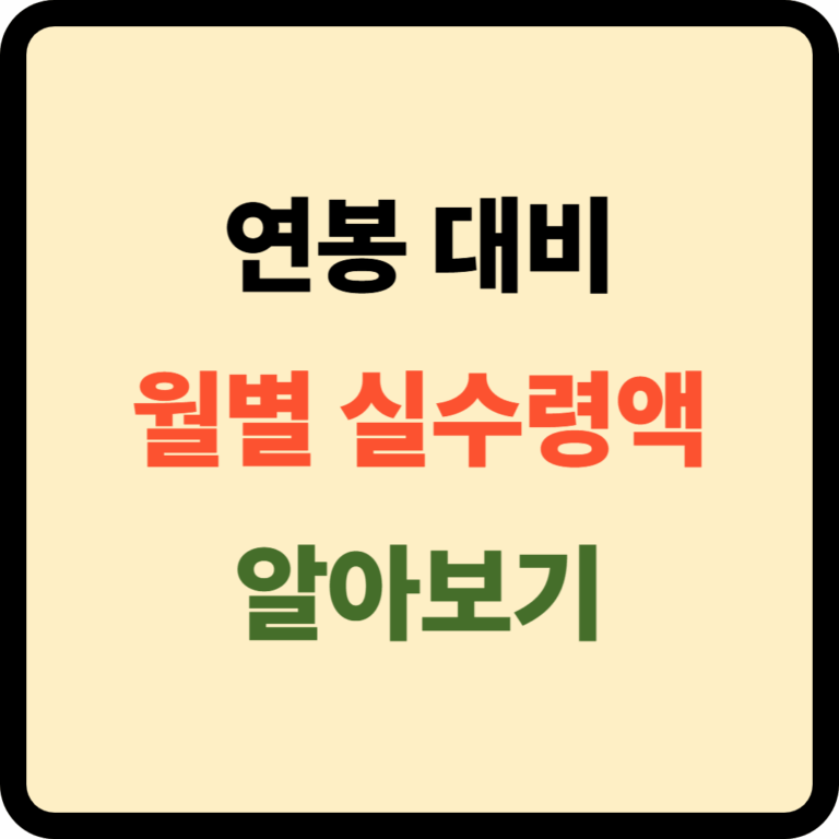 월별 실수령액