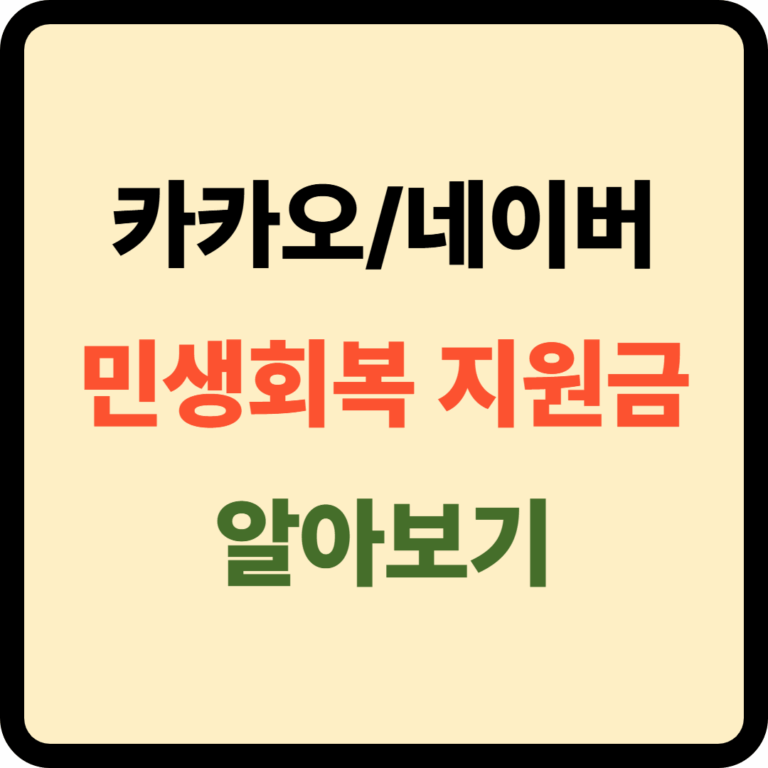 카카오페이 네이버페이 민생회복지원금