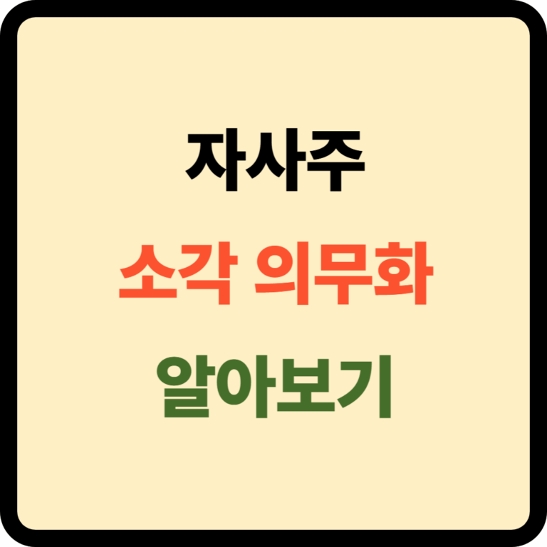 자사주 소각 의무화