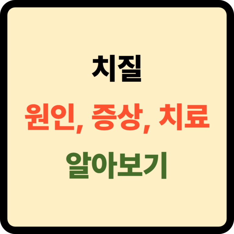 치질 원인 및 증상