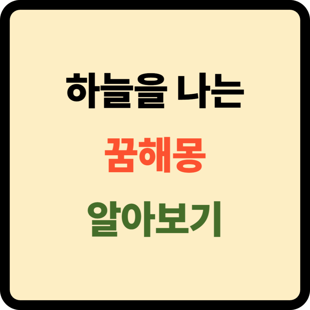 하늘을 나는 꿈해몽