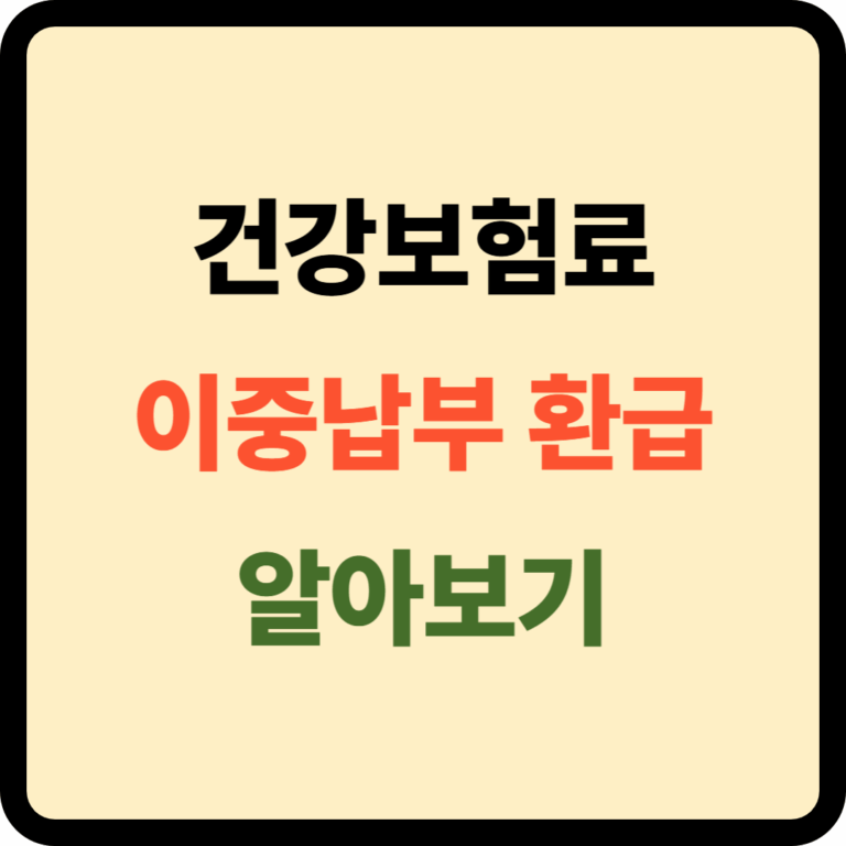 건강보험료 이중납부 환급