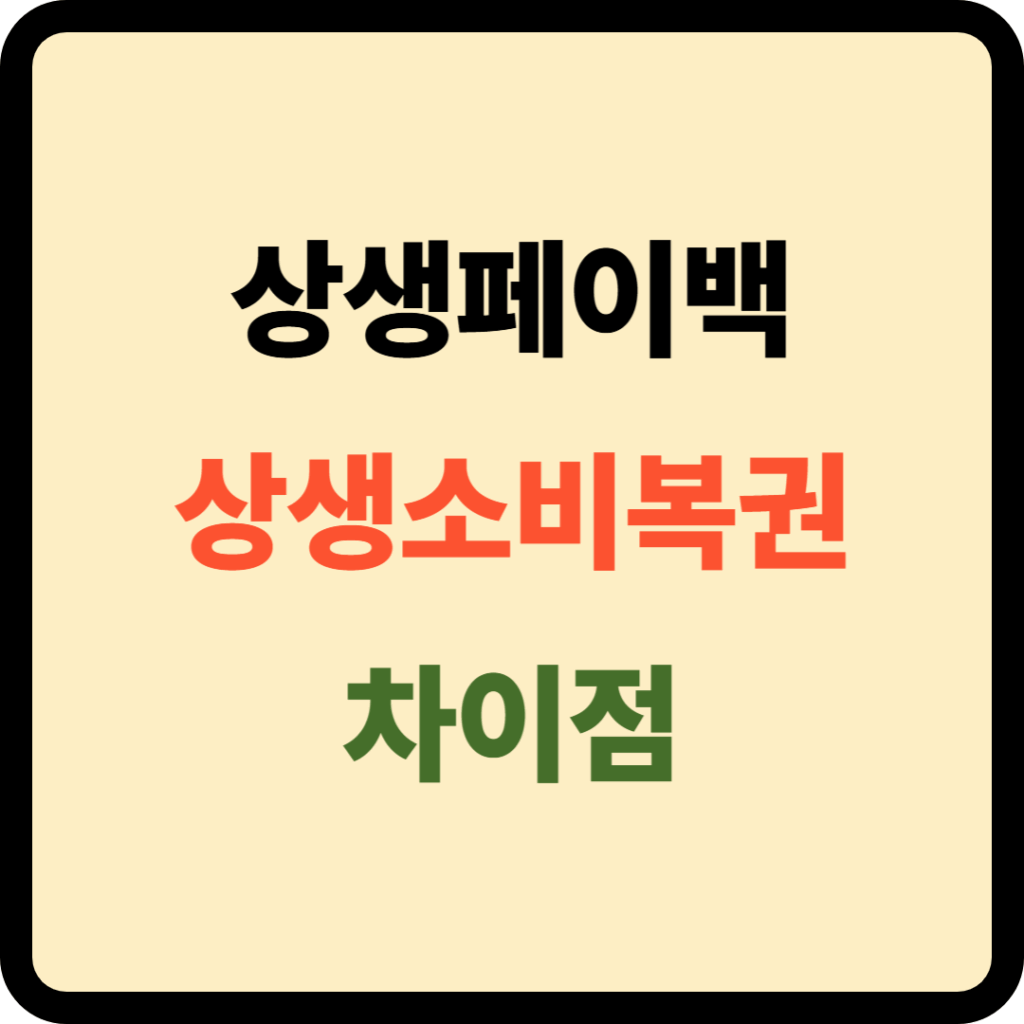 상생페이백 상생소비복권 차이점