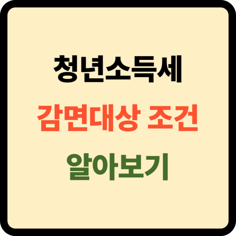 청년소득세 감면