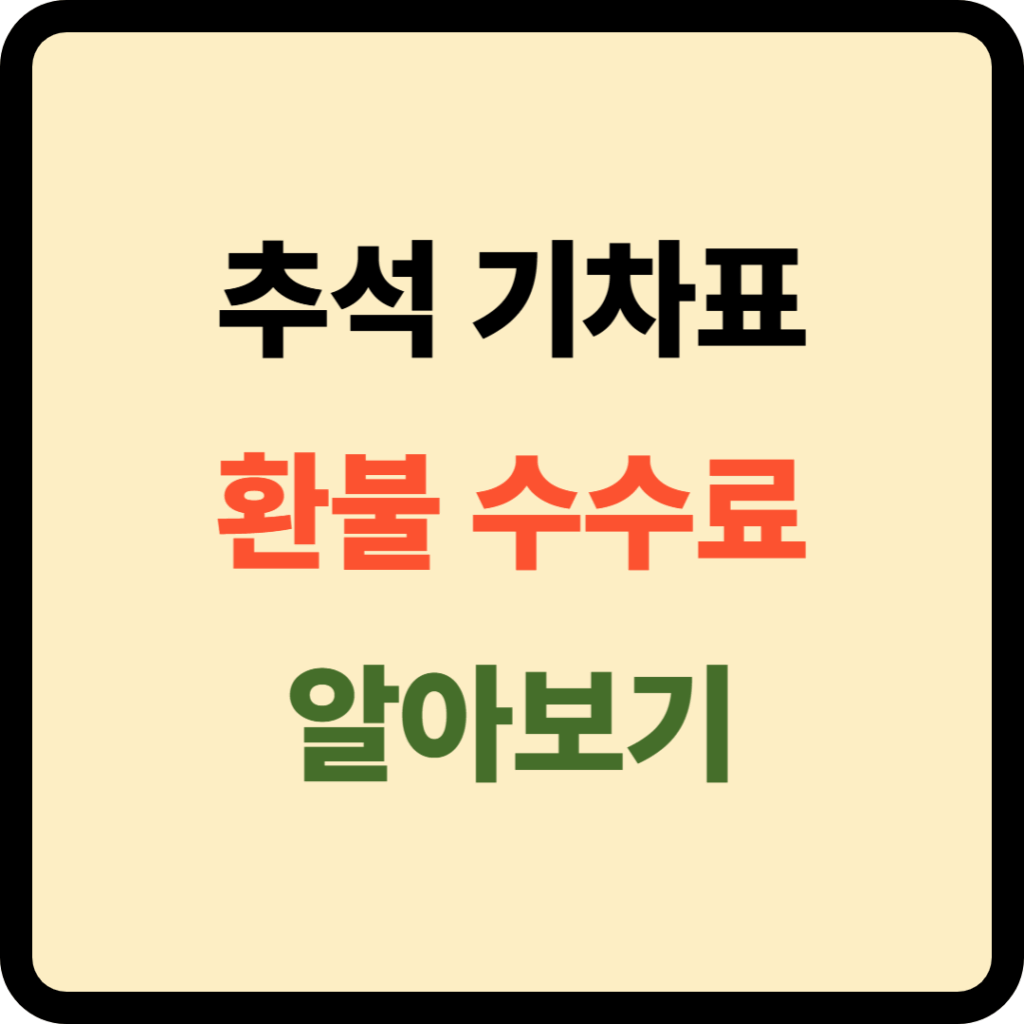 추석 기차표 환불 수수료