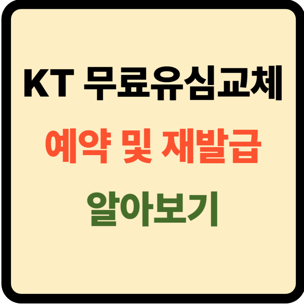 KT 무료 유심교체