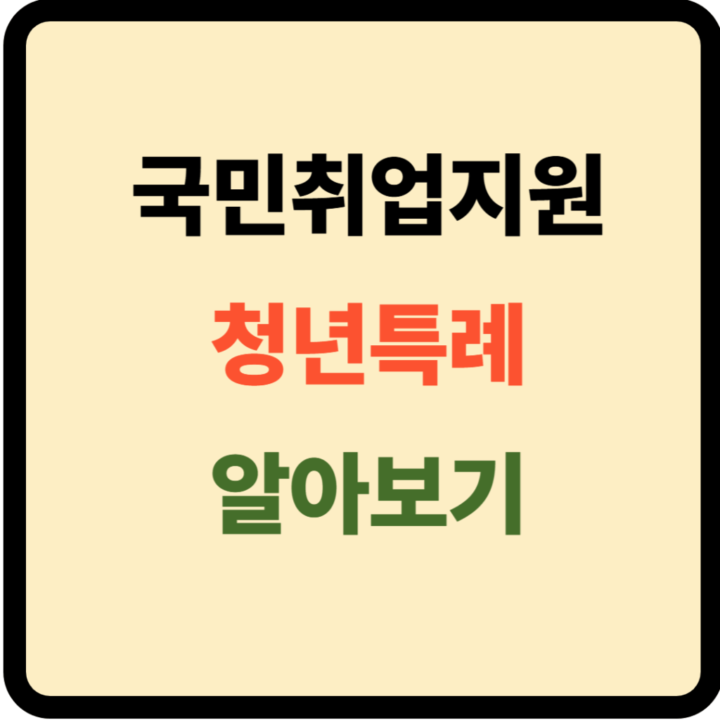 국민취업지원제도 청년특례