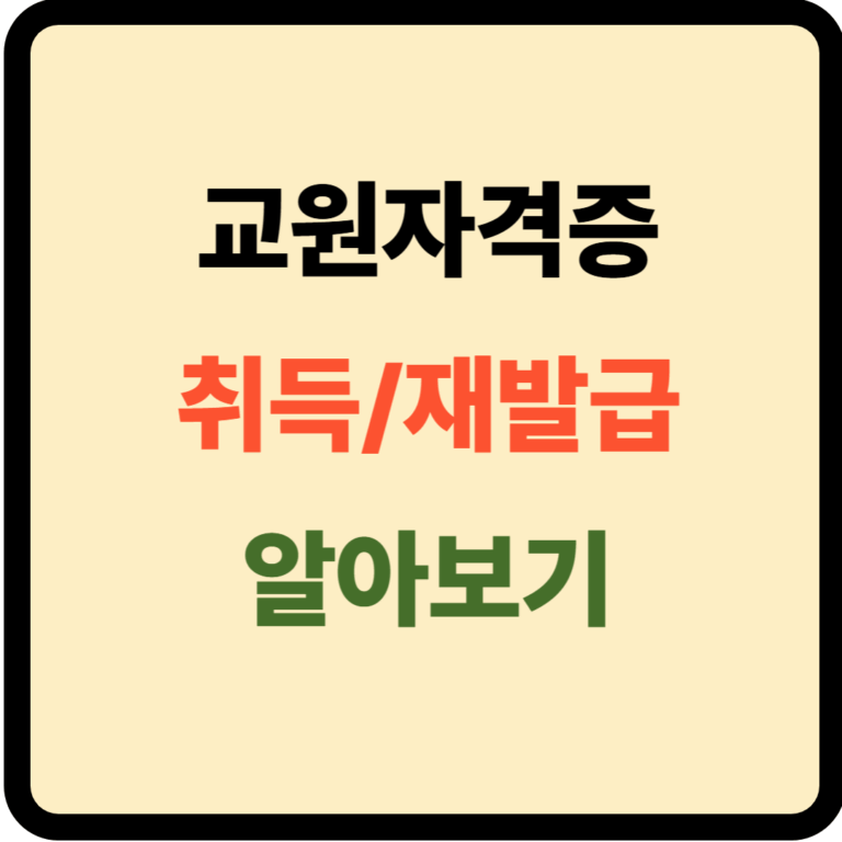 교원자격증 취득 및 재발급