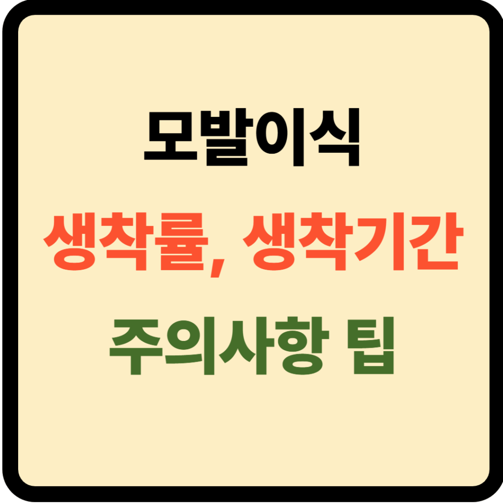 모발이식 생착률, 생착기간