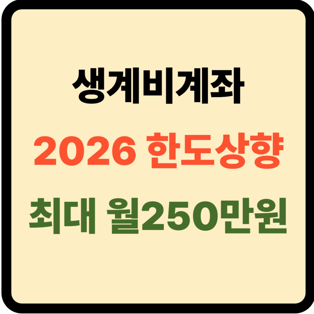 생계비계좌 월 250만원 상향