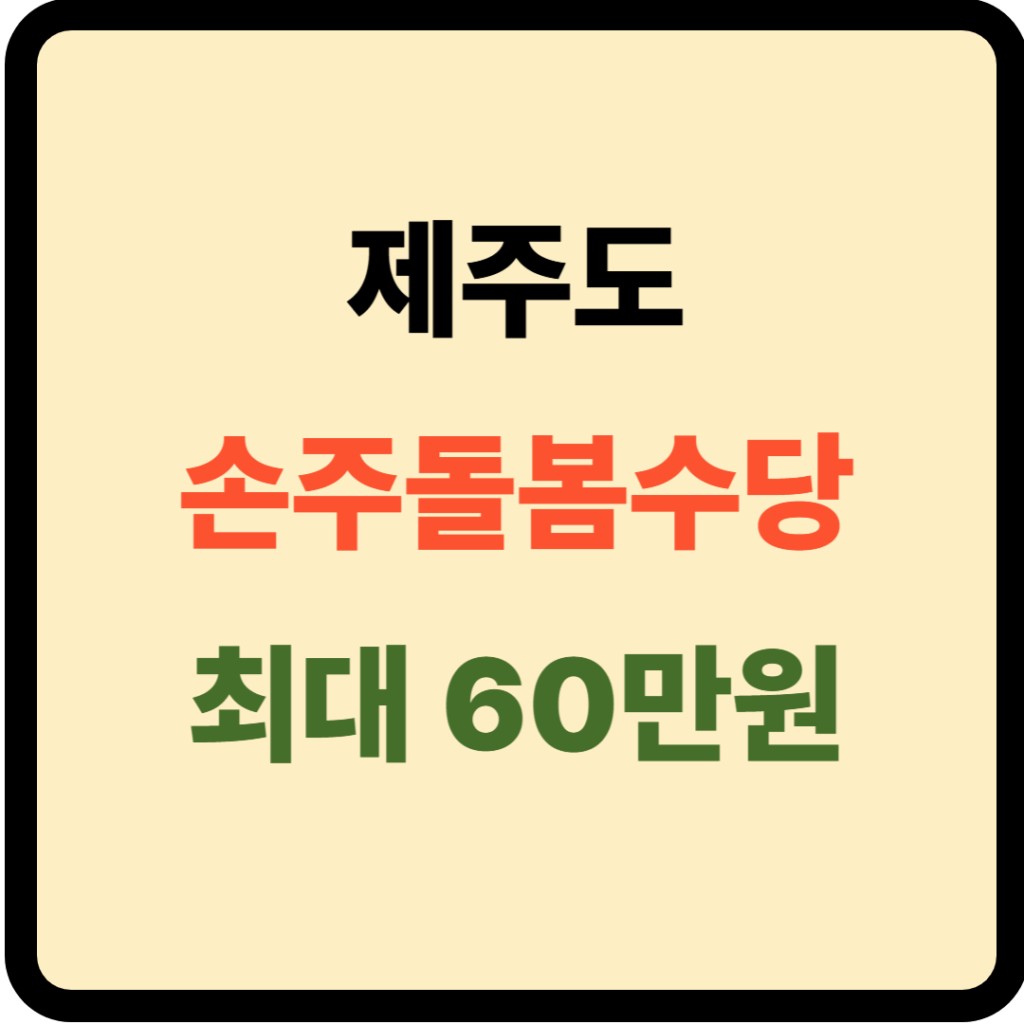 제주도 손주돌봄수당