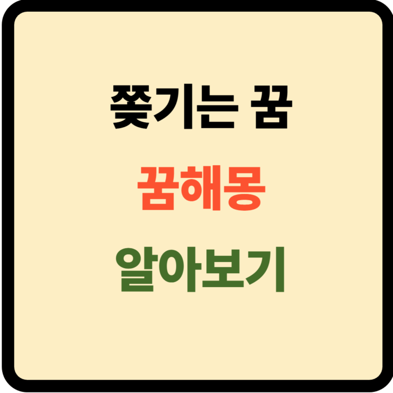 누군가에게 쫒기는 꿈해몽