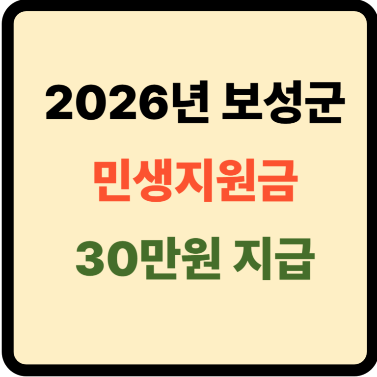 2026년 보성군 민생지원금