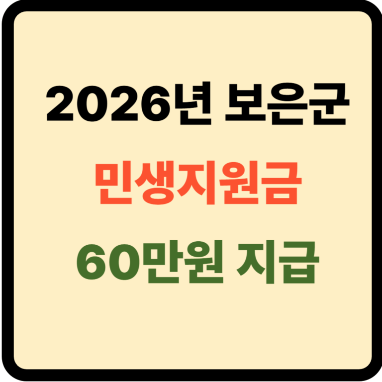 보은군 민생지원금