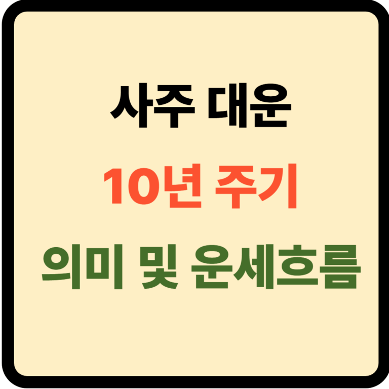 사주 대운 의미
