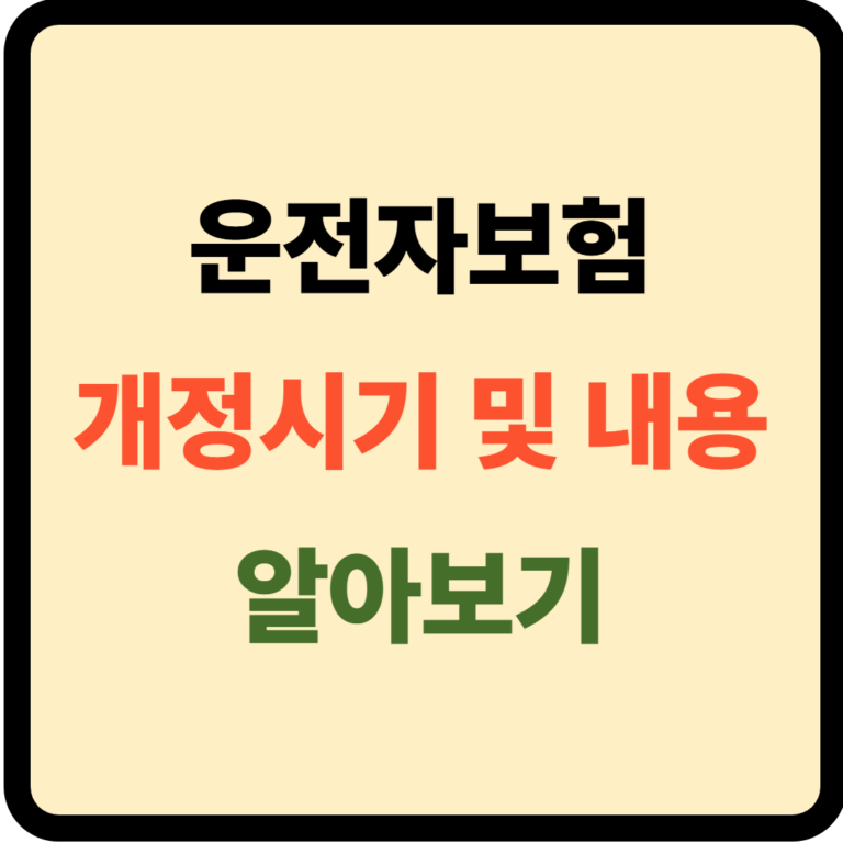 운전자보험 개정 내용 및 시기