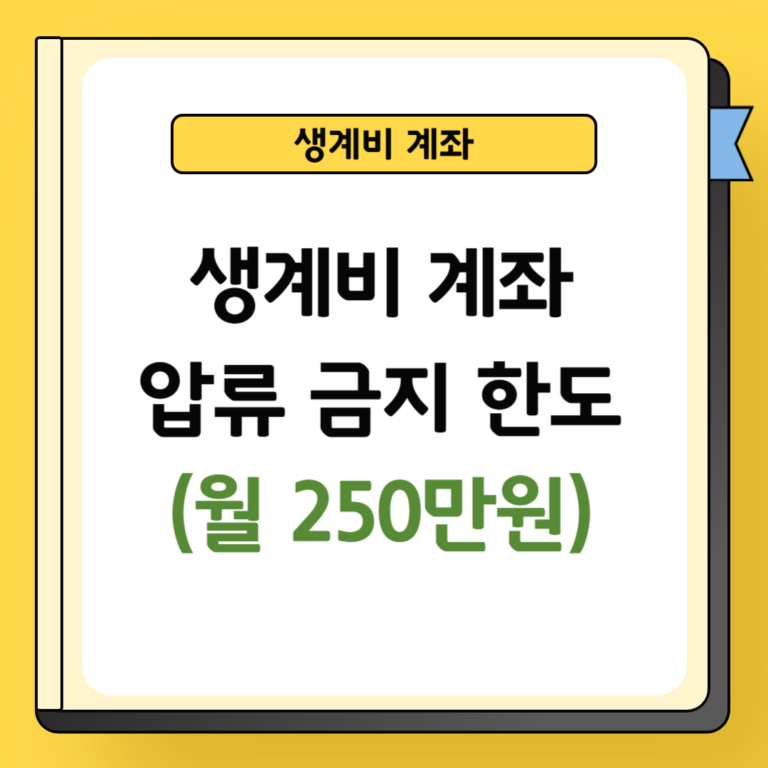 생계비 계좌 압류 금지 한도