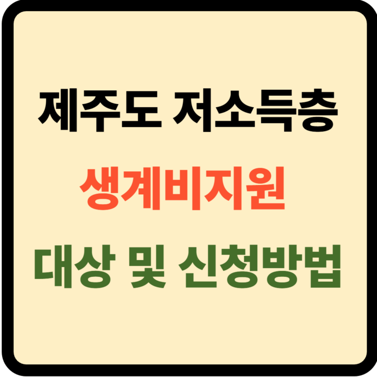 제주도 저소득층 생계비지원