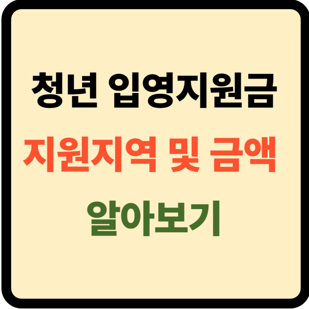 청년 입영지원금 지원지역 및 금액