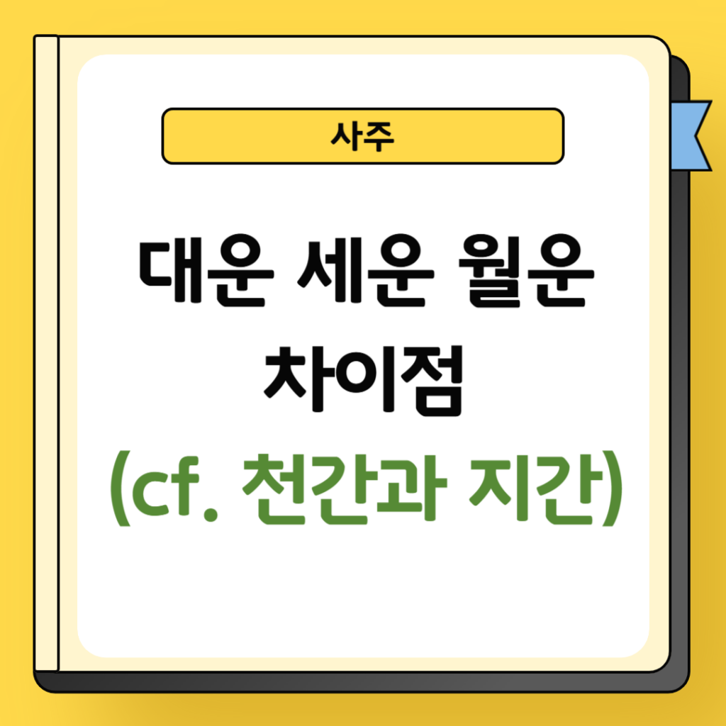 대운 세운 월운 차이점