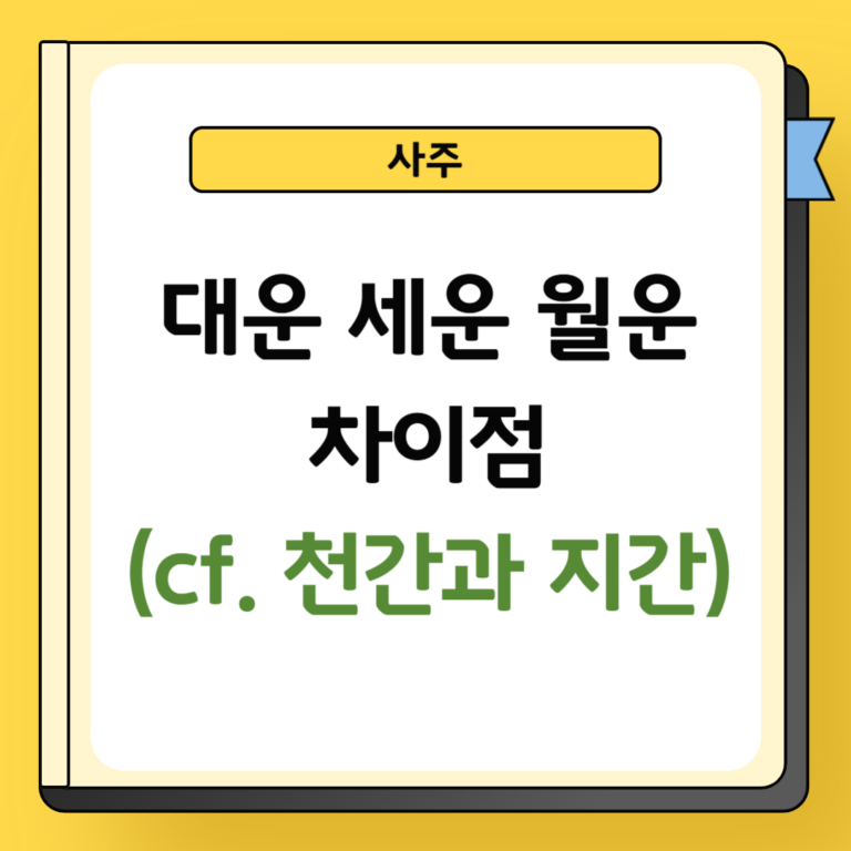 대운 세운 월운 차이점