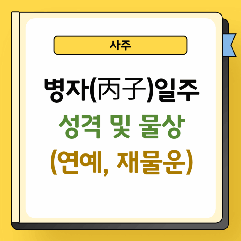 병자일주 성격 및 물상