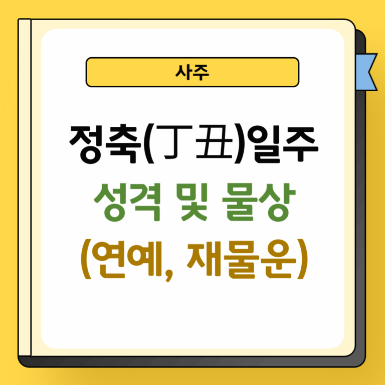 정축일주 성격 및 물상