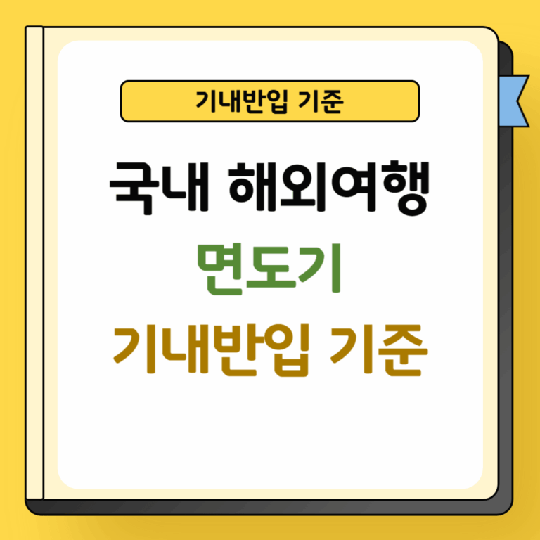 국내 해외여행 면도기 기내반입 기준