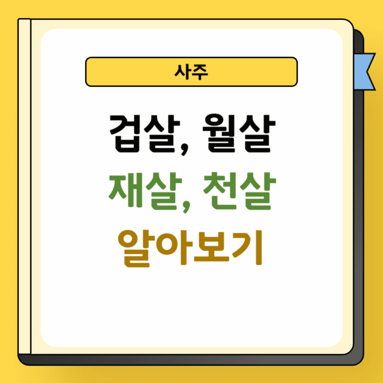 겁살 월살 재살 천살