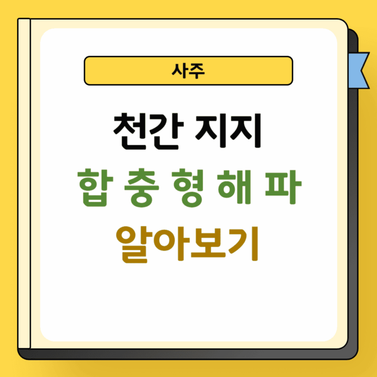 천간 지지 합충형해파