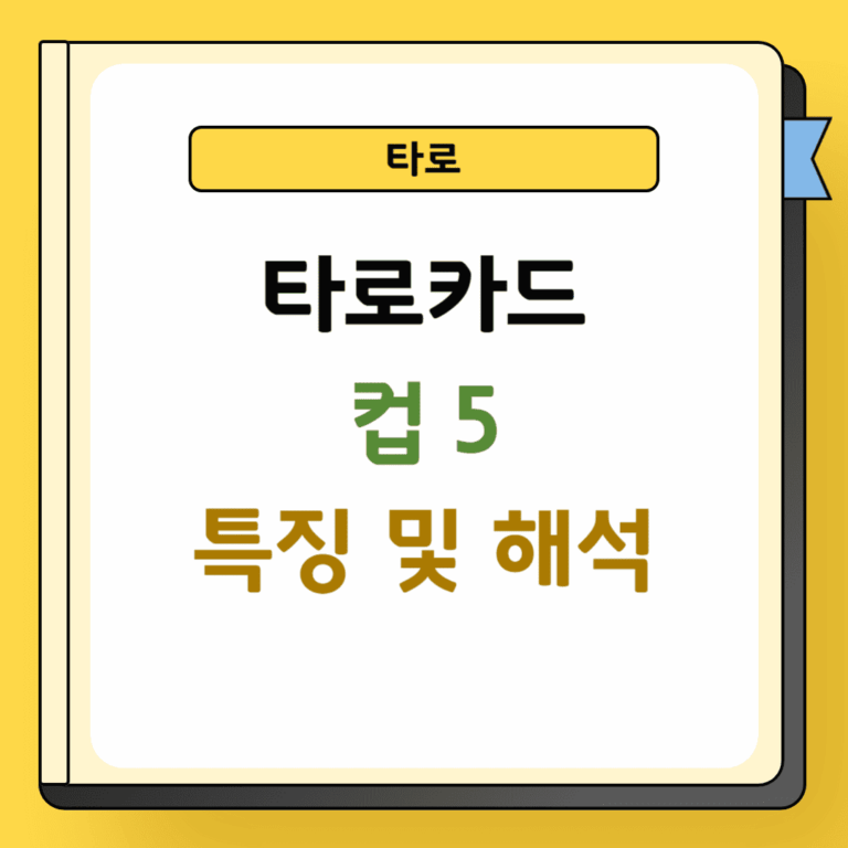 타로 컵 5 특징 및 해석